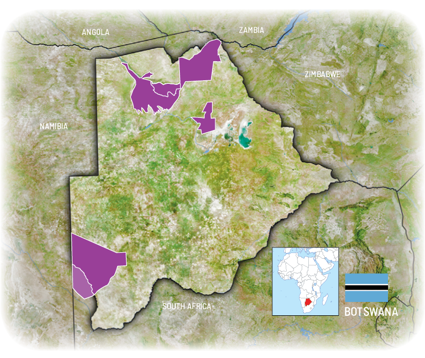 kaart botswana
