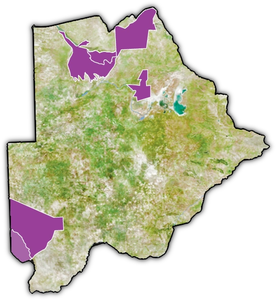 botswana landkaart